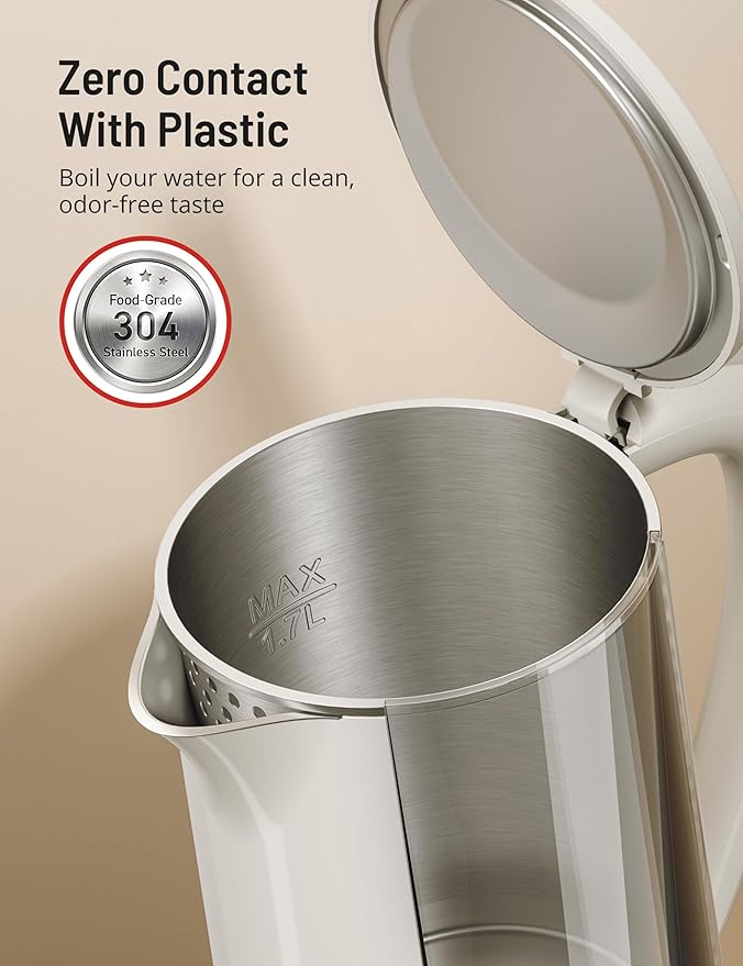 PARIS RHÔNE Electric Kettle Temperature Control, 1.7L Electric Tea Kettle Water Boiler, 4H Keep Warm with 6 Presets, LED Screen Electric Kettles for Boiling Water, Boil-Dry Protection, BPA Free