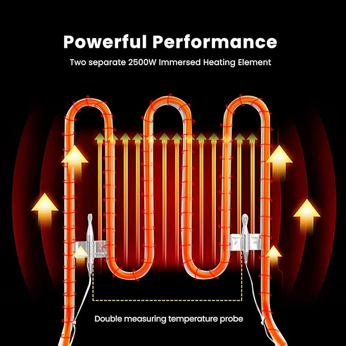 VIVOHOME 5000W 20.7 Qt Electric Deep Fryer with 60-Min Timer and Temperature Control, 2 x 6.35 QT Removable Baskets for Commercial and Home Use