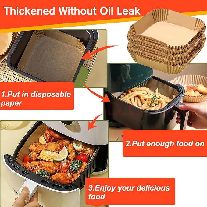 Small Air Fryer Liners, Mini Air Fryer Liners, 2 2.1 2.6 3qt Air Fryer Liners, Air Fryer Liners Disposable 2 qt for Cosori Mini Air Fryer, Instant Vortex Mini, Chefman TurboFry, DASH Tasti-Crisp