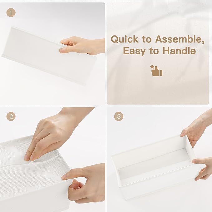 Criusia Drawer Organizer Clothes, 14 Pack Dresser Organizer for Baby Clothes, Underwear, Sock- Foldable Closet Organization and Storage Dividers Bins for Nursery, Bedroom and Dorm (White)