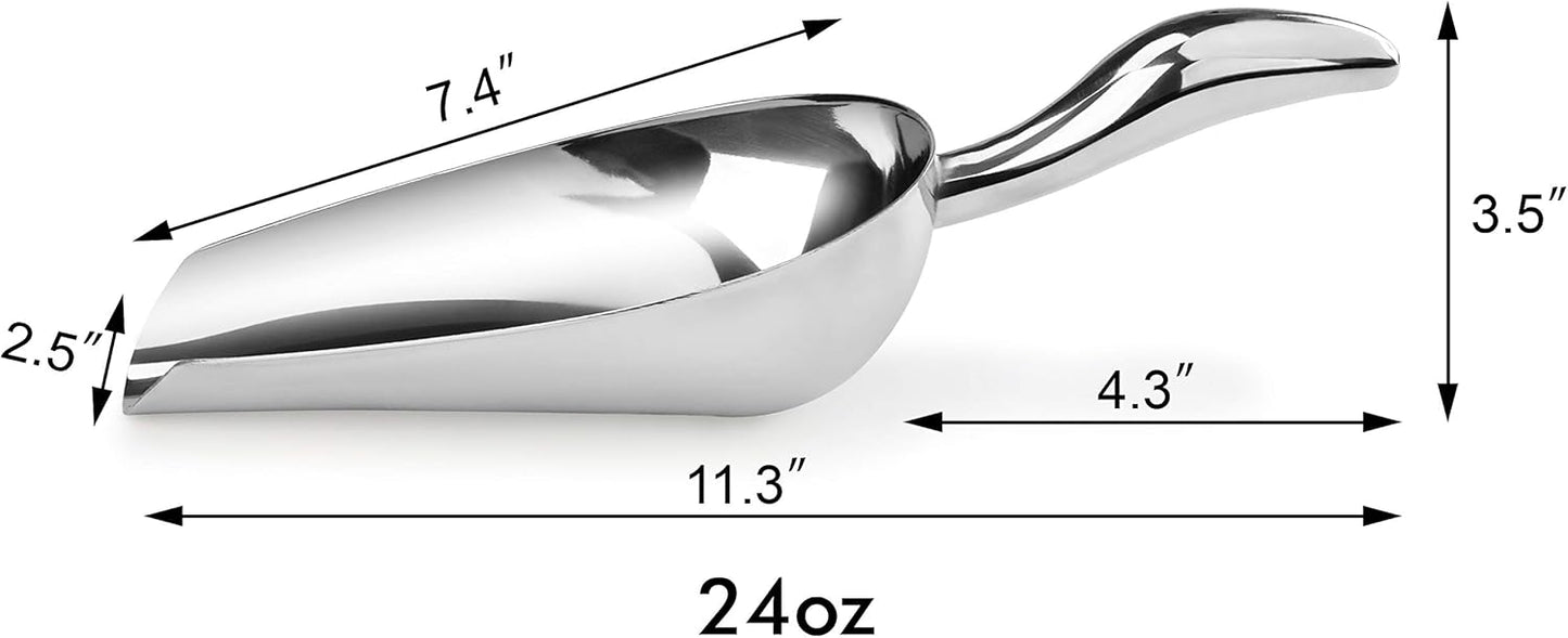 New Star Foodservice 1028539 Stainless Steel Bar Ice Flour Utility Scoop, 24-Ounce
