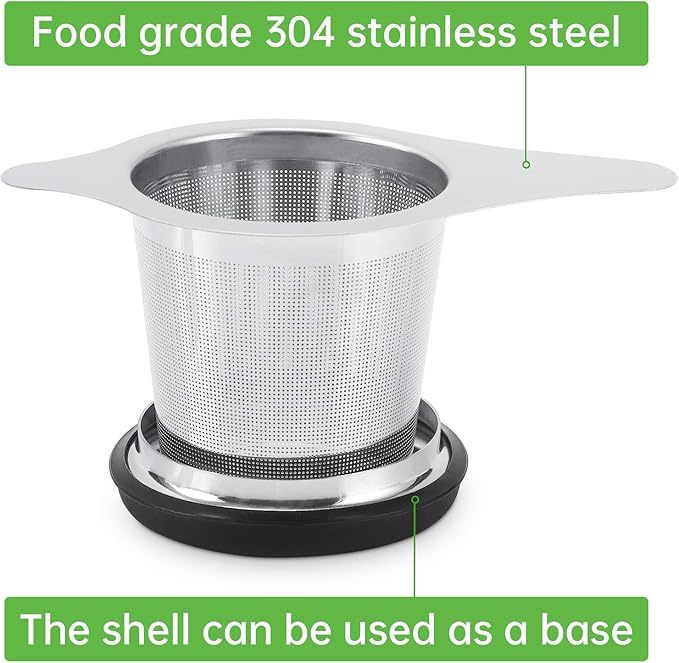 Two Pack Tea Infuser Basket Stainless Steel Tea Strainer Tea Filter With Small Strainer And Lid Tea Diffuser For Loose Tea Superior Brewing Experience (Two pack silver)
