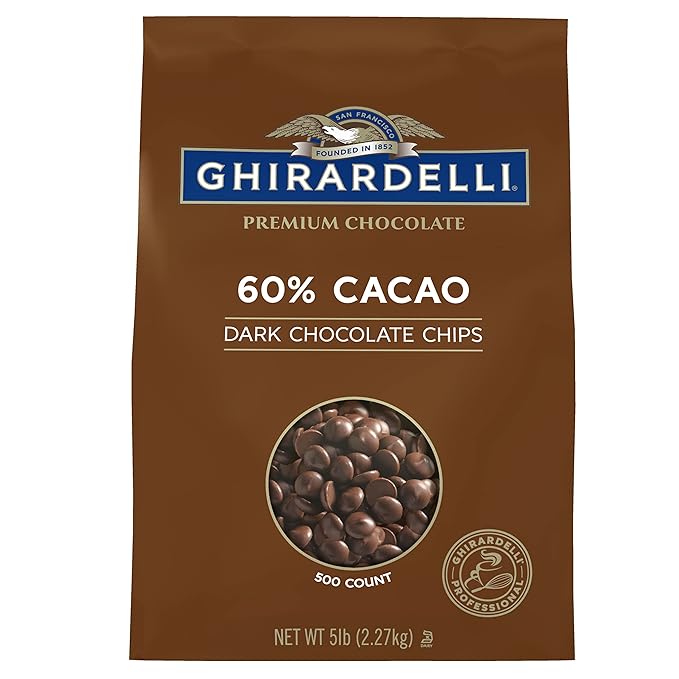 Ghirardelli Chocolate Company 60% Cacao Dark Chocolate Chips, 5lb (Pack of 2)