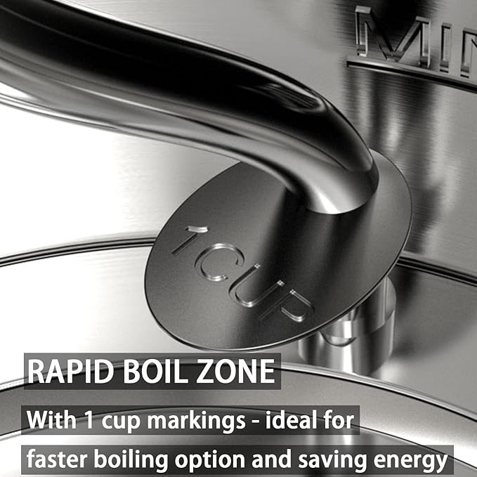 Electric Gooseneck Kettle, 1L 1500W Fast Boil, 100% Stainless Steel BPA Free Pour-Over Coffee & Tea Kettle, Water Boiler with Auto Shut & Boil-Dry Protection, Silver