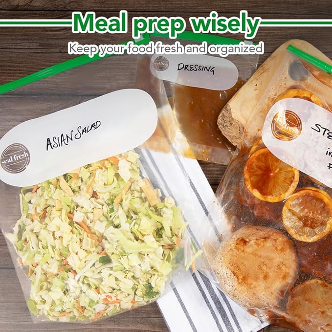 2 Gallon Slider Storage Bags 240 Pack — Jumbo Reusable Freezer Bags with Expandable Bottom, BPA Free, Microwave Safe, Clear Heavy Duty Bags