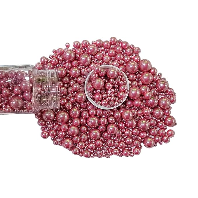 Edible Rose Gold Sugar Pearls Candy Sprinkles 120G/ 4.23Ounce Baking Cake Sprinkles Cupcake and Cake Topper Cookie Decorations Wedding Party Valentines Halloween Christmas Supplies