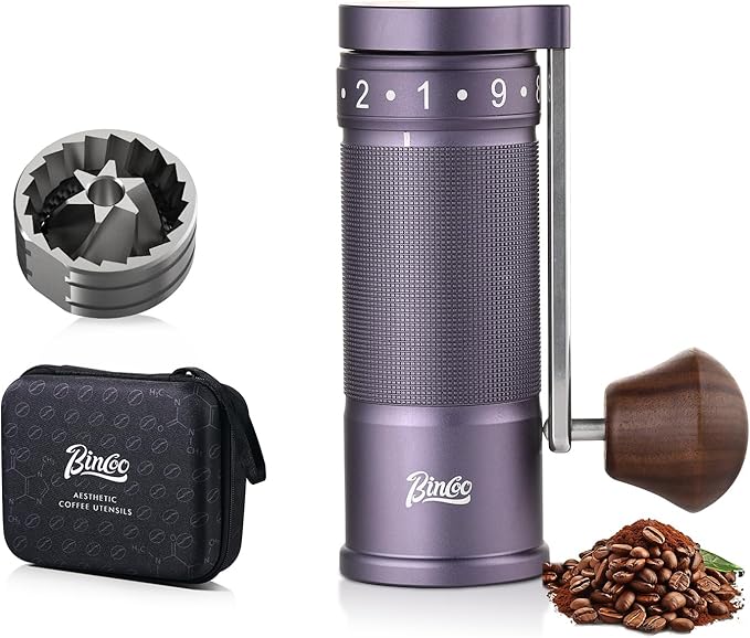 Manual Coffee Grinder with Foldable Handle, Conical Burr Coffee Grinder with 20g Capacity, Adjustable External Grind Setting for Travel,Camping,Home