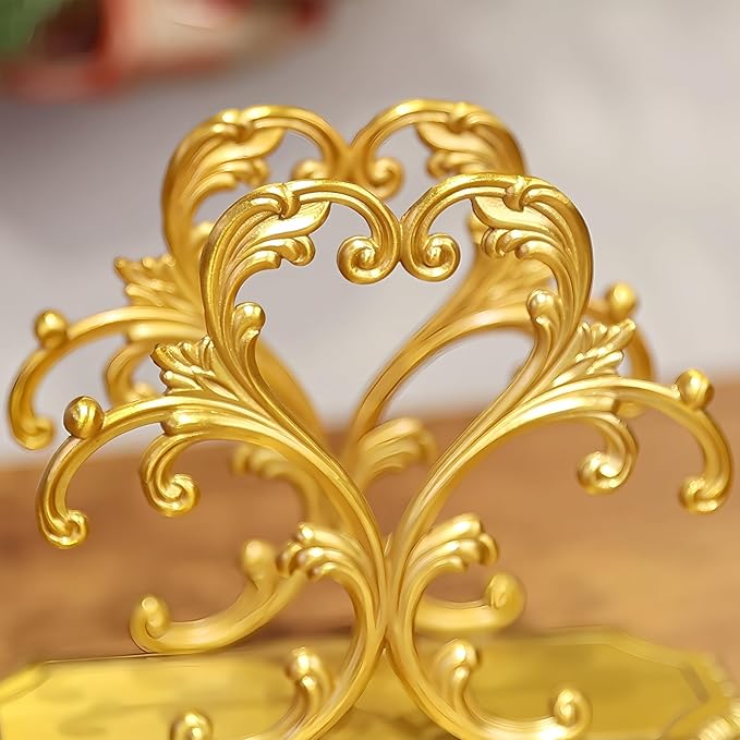 1 Gold Napkin Holder and 50 pieces of red and white paper napkins in classic gingham checkered design,Brass Napkin Holder,Modern Dining Table Decor