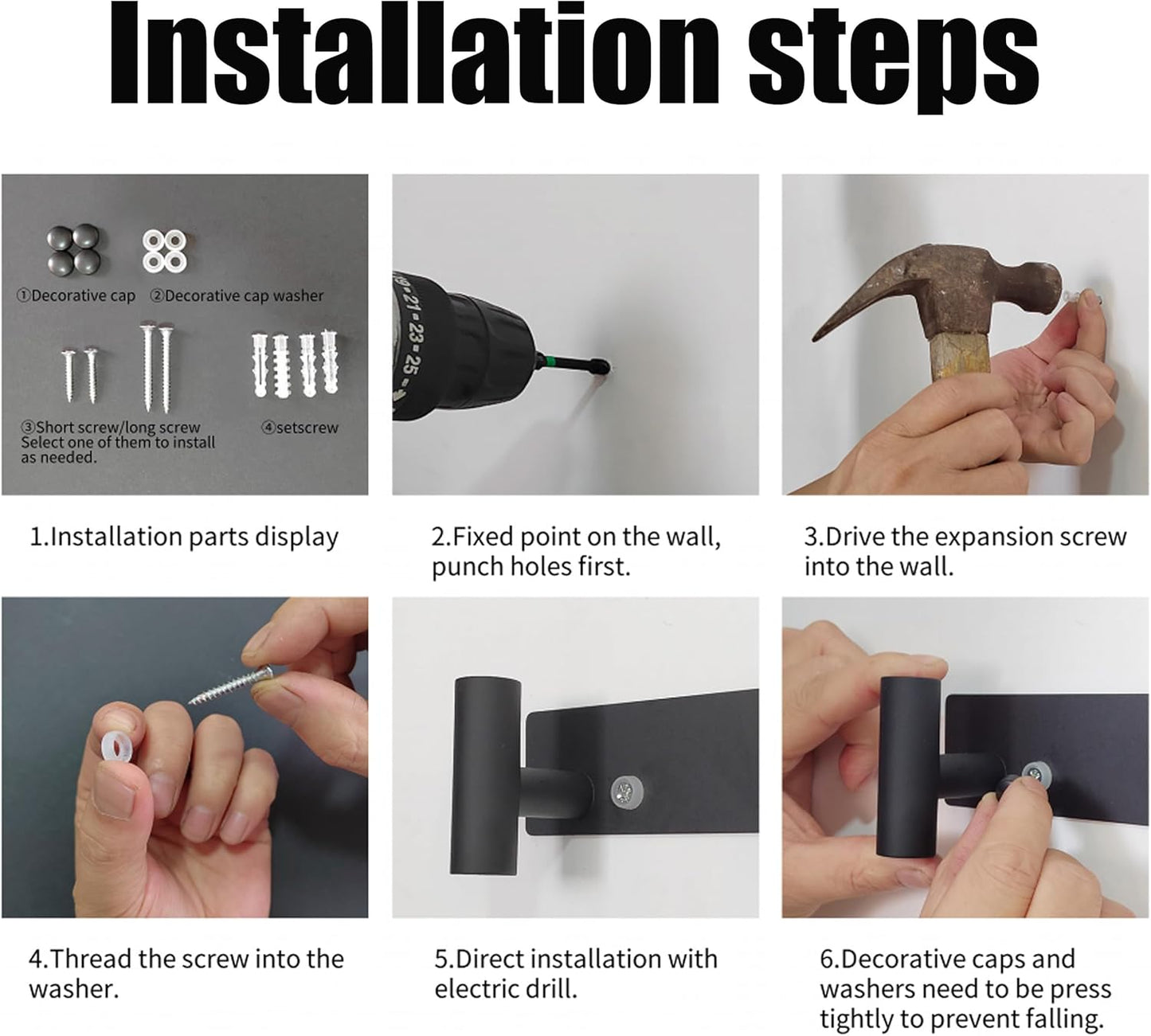 PMMASTO Coat Rack Wall Mounted, 5 "T Shaped Wall Hooks for Hanging, Heavy Duty Stainless Steel Coat Hook Rail for Hat Towel Robes in Bathroom Kitchen Mudroom Entryway (Silver, 2 Pack)