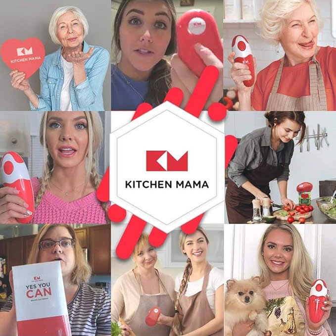 Kitchen Mama Auto Electric Can Opener: Safe, Easy with One Touch, Smooth Edge, Battery Operated, Cordless, Automatic Can Opener for Seniors with Arthritis, Hand Free Appliances, YES YOU CAN (Teal)