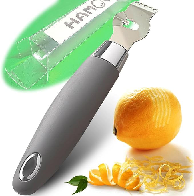 Lemon Citrus Zester Tool Cheese Grater for kitchenaid-Multipurpose grooved channel knife scraper,Stainless steel blade and ergonomically designed curved handle