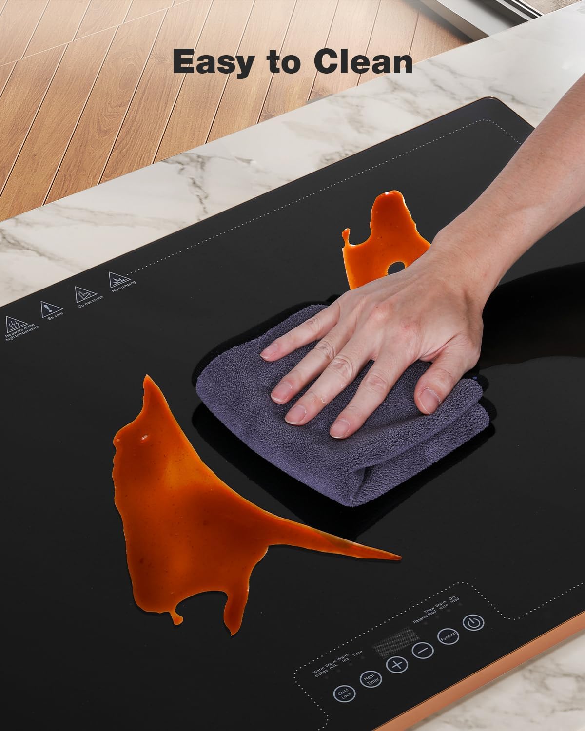 Electric Warming Tray (32''×18''), Adjustable Temperature, 10s Full Surface Heating, Smart Scheduling + Timer, Intelligent Digital Display, Food Warmer for Parties, Buffet, Home Use