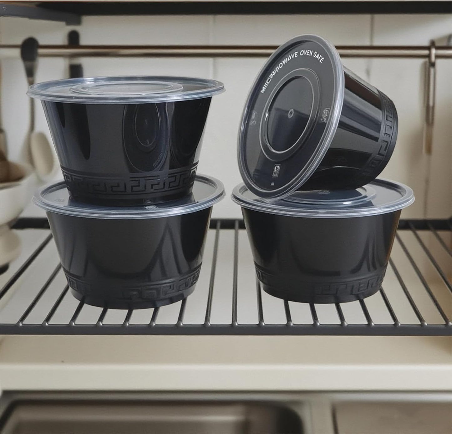 50 Pack 26 oz Disposable Meal Prep Containers with Lids,To Go Take Out Plastic Food Storage, Disposable Takeaway Boxes,Freezer, Dishwasher Safe Prep Containers,