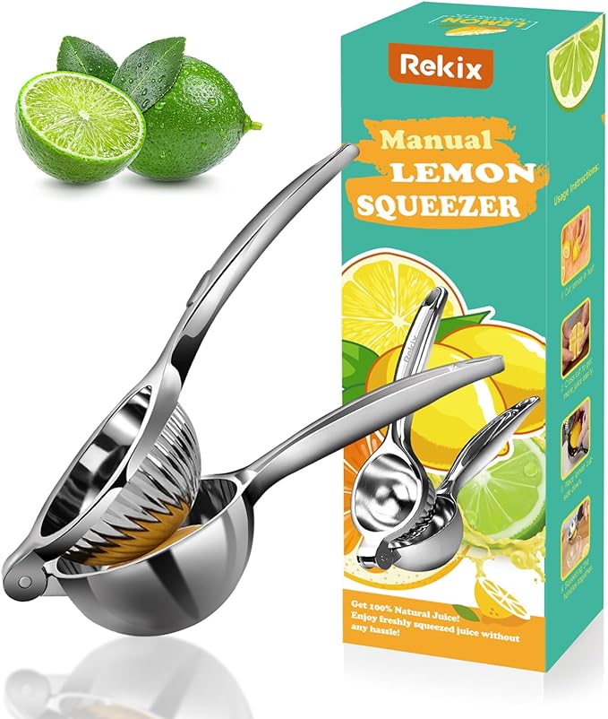 Rekix Lemon Squeezer, Heavy Duty Lemon Juicer, Lime Squeezer, Manual Citrus Press, Orange Juicer Handheld, Hand Press Fruit Juicer, Exprimidor De Limones