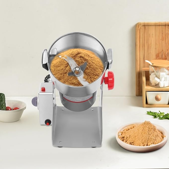 Electric Grain Mill Grinder High Speed 30000r/min Powder Machine Grain Spice Herb Grinder Dry Grinder Machine Stainless Steel Powder Grinder for Dry Spice Herbs Grains Coffee Rice Pepper (1000g 3600W)