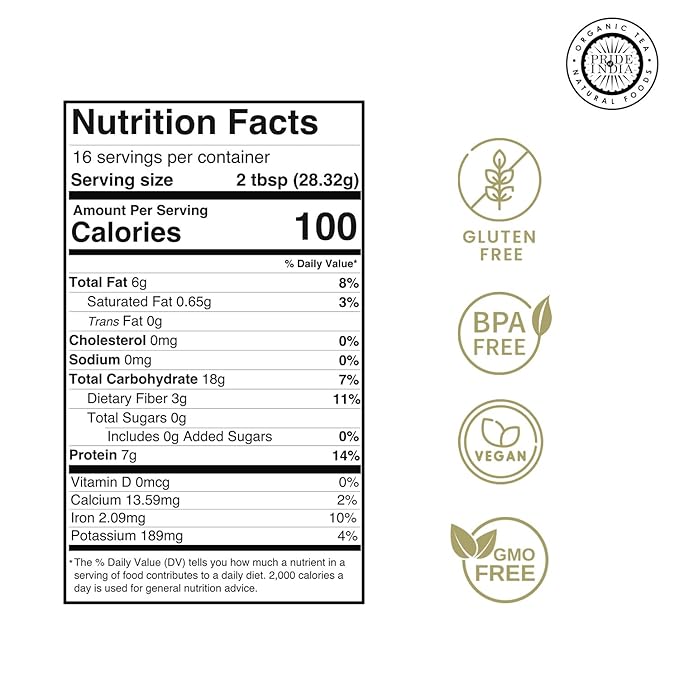 Pride of India- Red Lentil Flour 1 lbs (454 gm) Hint of Sweetness Slightly Nutty Earthy Flavor Freshly Milled in Small Batches |Ideal for Cakes Sauces Pasta Crepes Meatballs | Vegan, Gluten Free