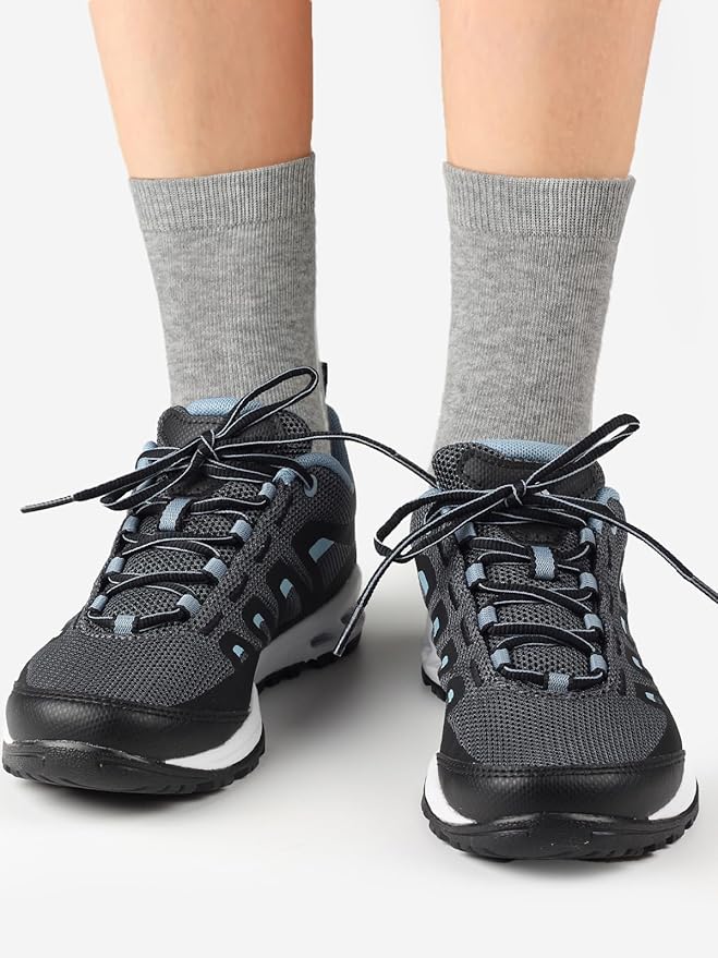 COTTON DAY Unisex Little Kids Youth Boys Girls Soft Cotton Crew Dress Socks Seamless Toe Black White Gray Navy 6 Pack