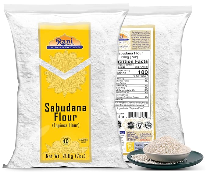 Rani Sabudana Flour (Tapioca/Sago Flour) 7oz (200g) ~ All Natural | Vegan | Gluten Friendly | NON-GMO | Kosher | Indian Origin