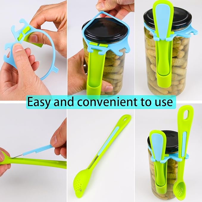 2 Pack Olive Spoon & Pickle Fork Grabber Tool, Picker for Jar, Kitchen Gadget