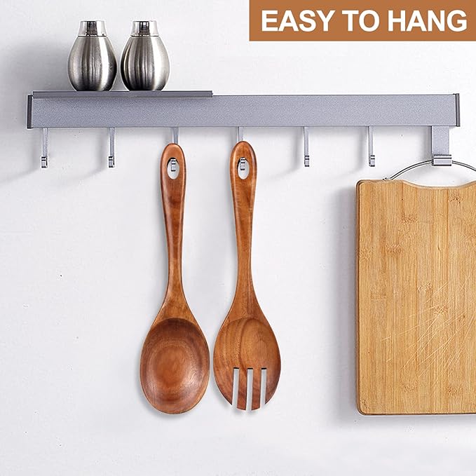 Wooden Salad Tongs Mixing Spoon Wood Salad Servers Serving Utensils 10" Salad Fork and Spoon Kitchen Salad Serving Spoons