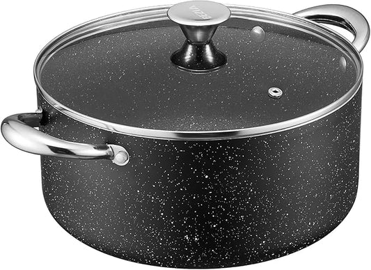 BEZIA Large 8 Quart Nonstick Stock Pot with Lid, Induction Cooking Pot Soup Pot, Non-toxic and Oven Safe, Perfect for Stews, Soups and All Stovetops, PFOA PFAS Free