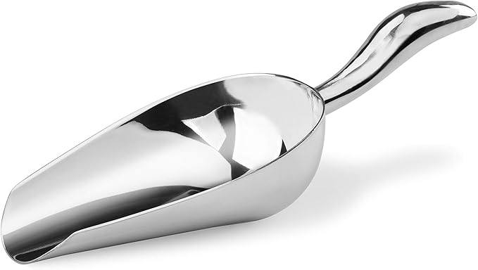 New Star Foodservice 1028515 Stainless Steel Bar Ice Flour Utility Scoop, 12-Ounce