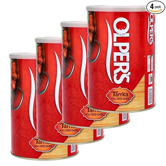 Olper's Tarrka Asli Desi Ghee 1 kg (35.27 Oz) | Pack of 4 | Authentic Clarified Butter | Ideal for Sautéing, Roasting, Baking and Curries