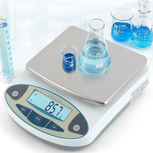 CGOLDENWALL Lab Scale 5kgx0.1g Digital Precision Scale Electronic Balance Laboratory Weighing Industrial Scale Kitchen Counting Scale Scientific Scale Calibrated (5kg, 0.1g)