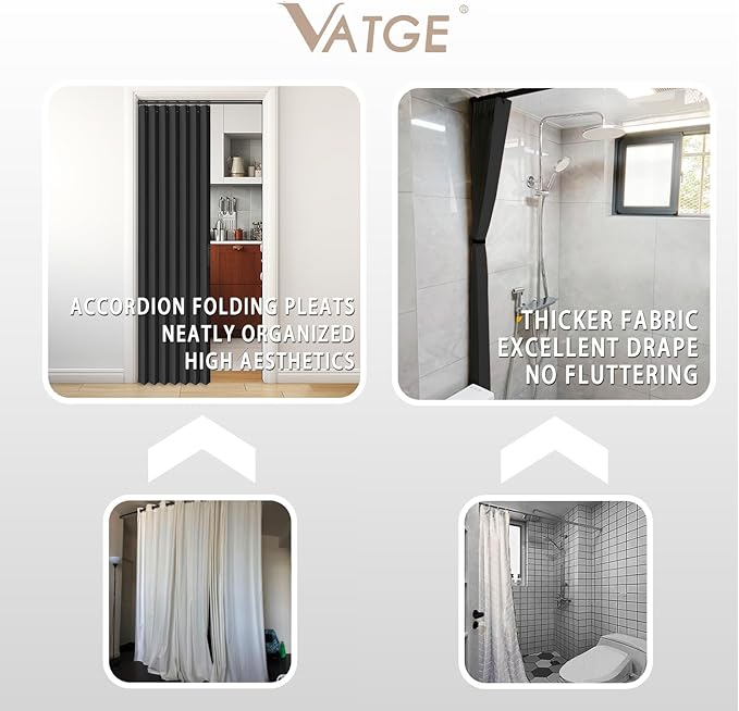 Vatge Doorway Curtains Privacy - Black Curtains for Closets Without Doors Room Divider for Doorway, Hanging Privacy Curtain Wall for Room Separation,1 Panel with Tieback, W52 x L78, Black