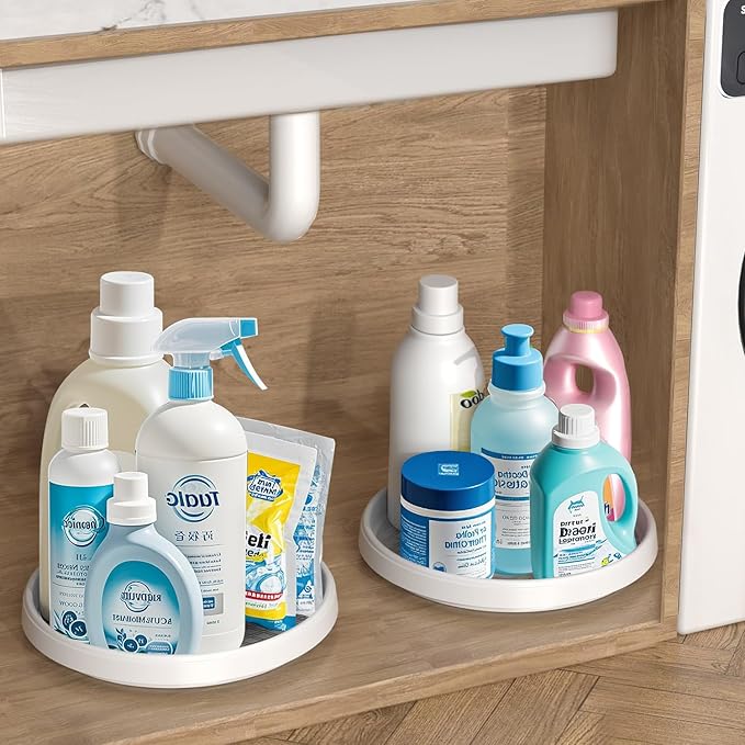 Lazy Susan Turntable Organization for Kitchen Storage, Cabinet Organizer for Pantry,Countertop,Vanity,Table 10 Inch,Rotating Tray Organizing Spice Rack,Fridge,Bathroom,Makeup,Non-Skid