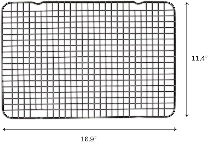 Great Jones Big Chill Wire Cooling Rack (Pepper) – 16.25" × 11.25" Heavy-Weight Aluminized Steel,Nonstick Baking Rack – Oven Safe 450 °F, Bacon & Cookie Cooling Rack – Fits Half Sheet Pans