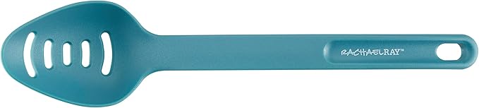 Rachael Ray Cucina Hard Anodized Nonstick Cookware Pots and Pans Set, 12 Piece, Gray & Cucina Nylon Nonstick Utensils/Fish Turner, Spatula, Solid and Slotted Spoons, 4 Piece, Agave Blue