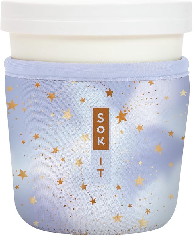 Sok It IceCreamSok Insulated Neoprene Cover (Cosmic Glitter, Tapered Ice Cream Pints)