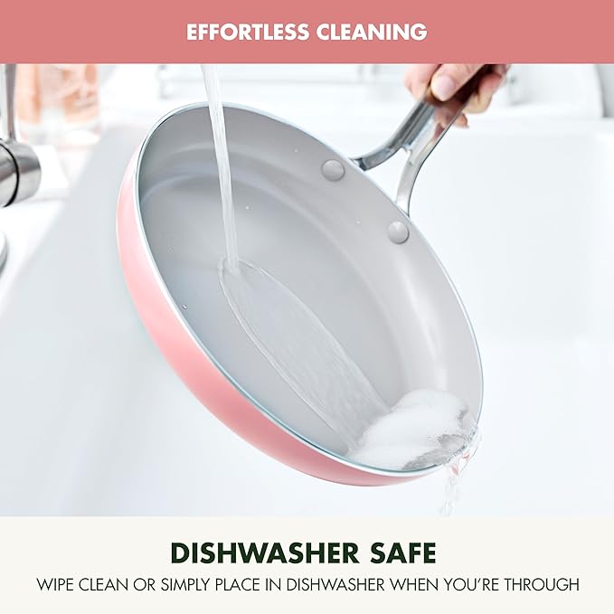 GreenPan Nova 10” Frying Pan Skillet and 4.37QT Sauté Pan with Lid, Oprah’s Favorite Things 2024, PFAS-Free Ceramic Nonstick, Induction Suitable, Sear, Fry, Broil, Dishwasher & Oven Safe, Coral