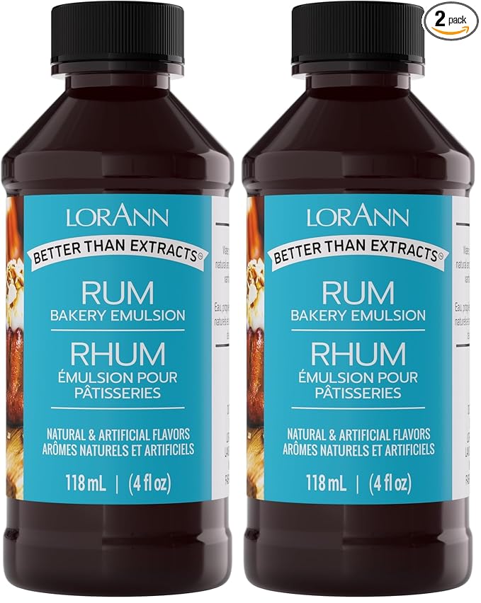 LorAnn Rum Bakery Emulsion, 4 ounce bottle (Pack of 2)