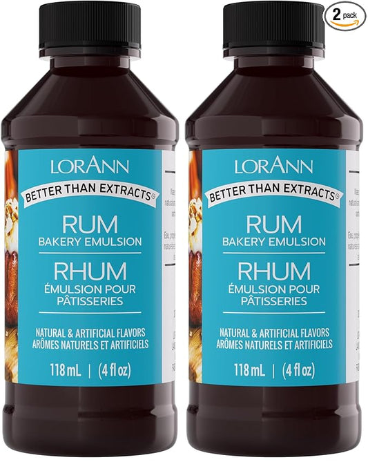 LorAnn Rum Bakery Emulsion, 4 ounce bottle (Pack of 2)