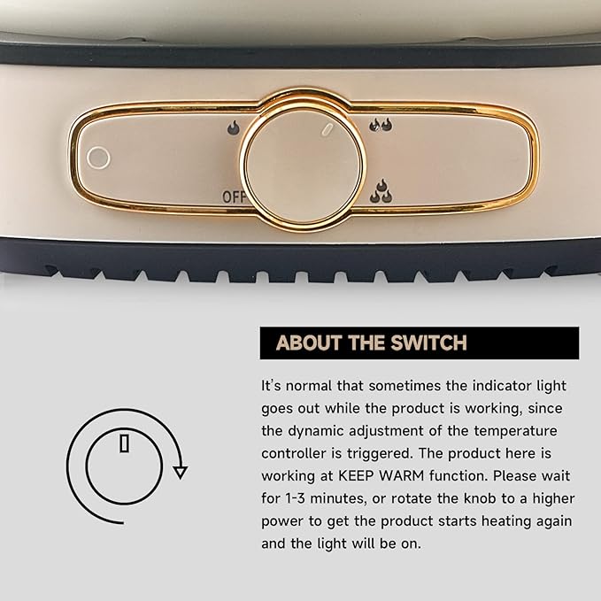 Dezin Electric Shabu Shabu Pot with Removable Pot, 4L Electric Non-Stick Pot with Multi-Power Control, 3.7" Depth Electric Cooker with Tempered Glass Lid for Party, Family and Friend Gathering