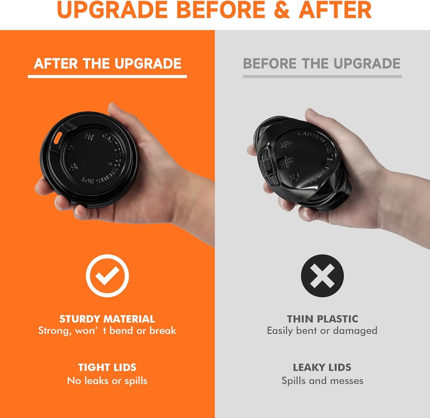 50 Pack 16 oz Disposable Coffee Cups with Lids and Sleeves, Paper Coffee Cups for Hot/Cold Drinks, Leak-Proof To Go Cups for Home, Cafes, Events and Office