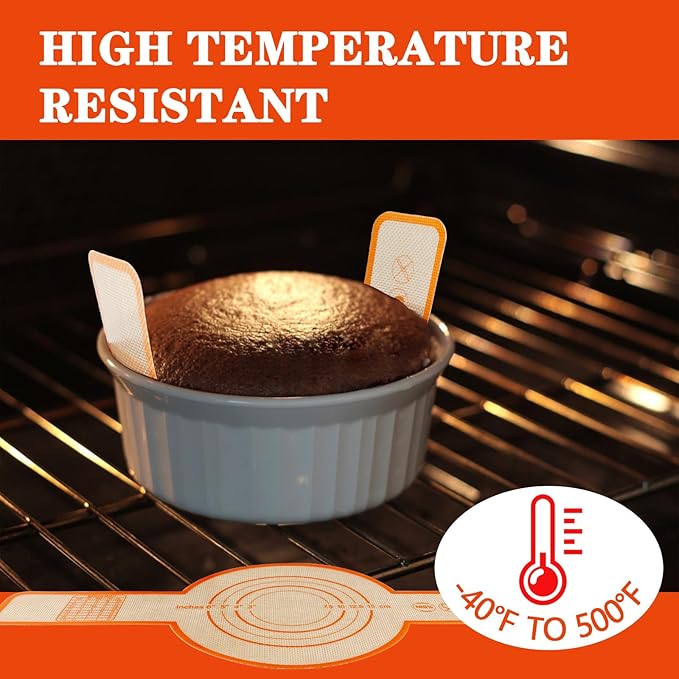 UBeesize 2 Pack Thickened Silicone Bread Sling, Reusable Sourdough Bread Baking Mat For Dutch Oven 2-8 Qrt, Non-Stick, Easy To Clean, With Extra Long Handles Bread Baking Sheet Liner.