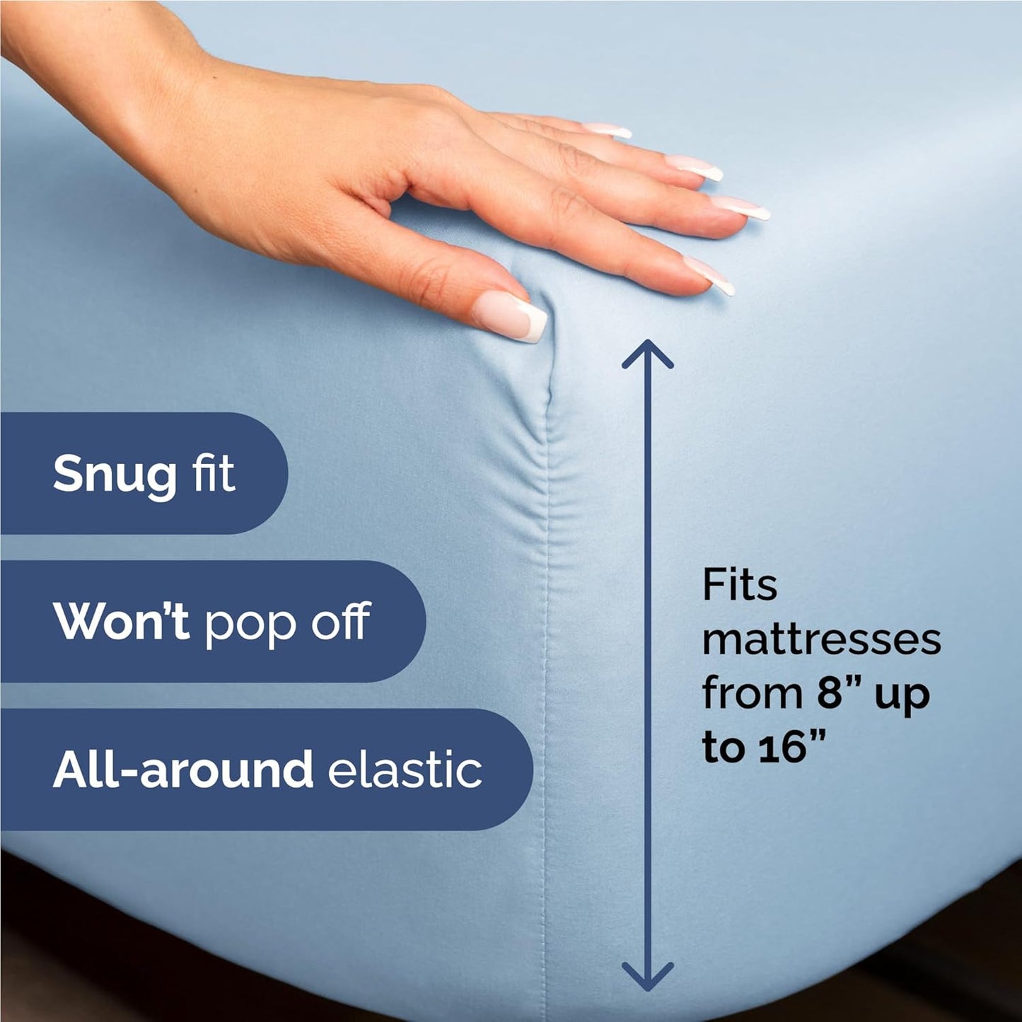 Full Size 4 Piece Sheet Set - Comfy Breathable & Cooling Bed Sheets Set - Hotel Luxury Bedding for Women, Men, Kids, Teens, Boys & Girls - Deep Pockets, Soft and Wrinkle Free - Oeko-Tex - Light Blue