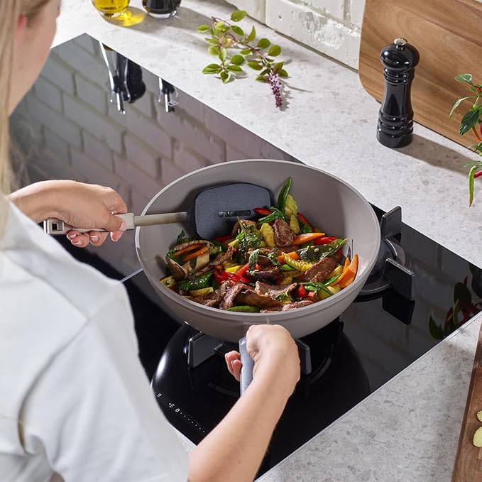 Fissler Ceratal Comfort Ceramic 12 Inch Non-Stick Wok, Orbit Black, Made without PFAS