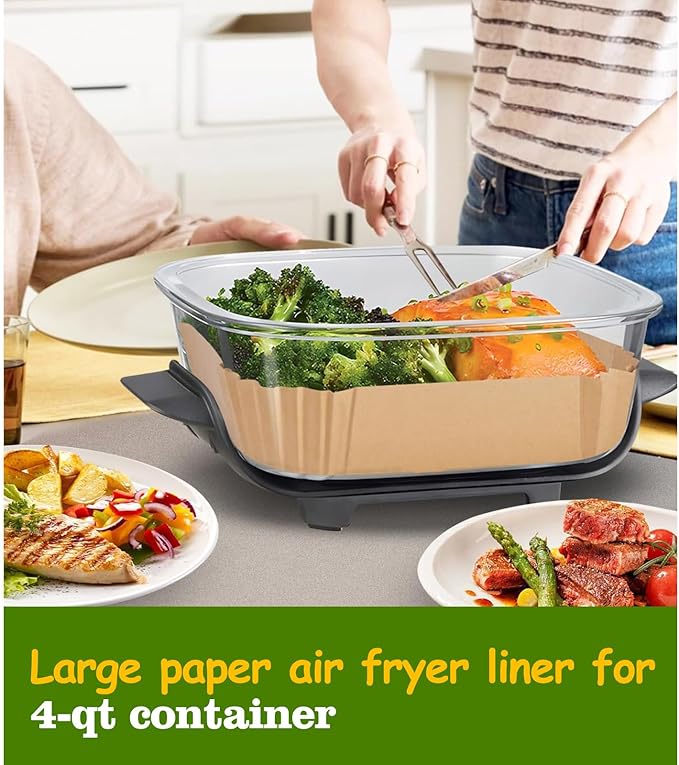 Air Fryer Liners for Ninja Crispi Air Fryer, Ninja Crispi Accessories for Ninja Crispy, 150Pcs Ninja Glass Air Fryer Liners, Crispi Air Fryer Parchment Paper Liners, Ninja Kitchen Appliances