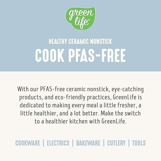 GreenLife Electric Rice Cooker, 3-Cups Uncooked/6-Cups Cooked, Removable PFAS-Free Nonstick Pot, One-Switch Design, Auto Keep Warm, Small Space Saving, Rice Paddle, Soup, Grains, Oatmeal, 1.5 QT, Blue