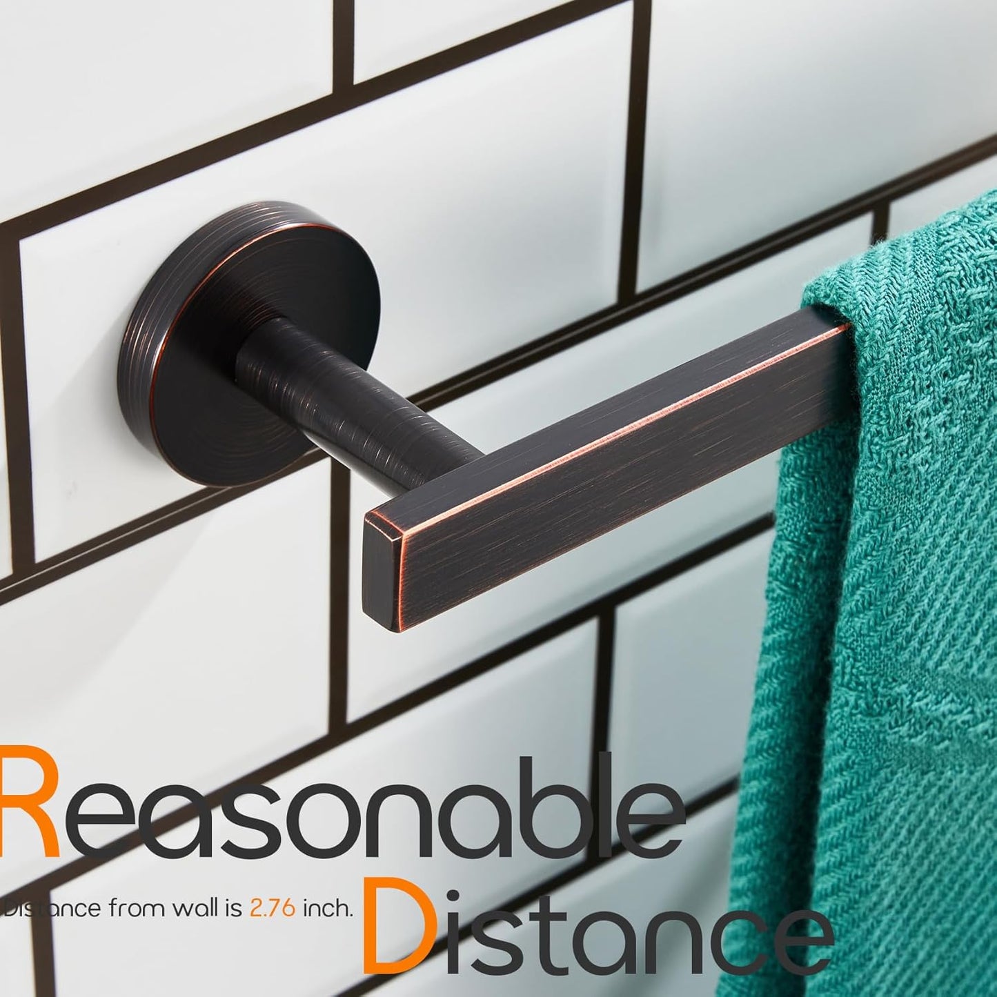 24 Inch Bathroom Towel Racks Bath Towel Bars Kitchen Towel Holder Towel Rails Wall Mounted SUS304 Stainless Steel Oil Rubbed Bronze AN4001ORB-L24
