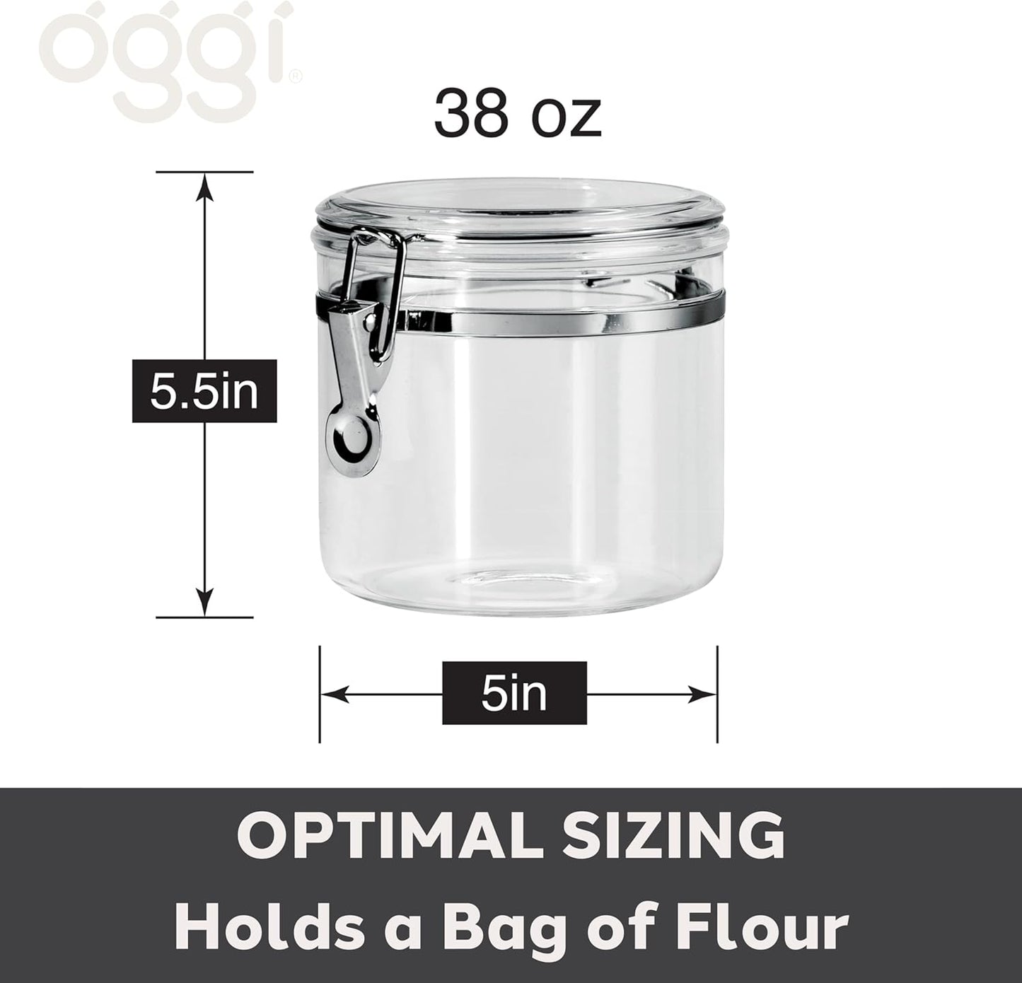 Oggi Corporation 26 Oz. Acrylic Airtight Canister w/ Clamp