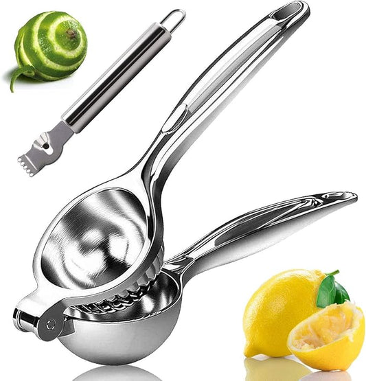 Lemon Squeezer, Lemon Squeezer Juicer, Citrus Juicer Handheld, Metal Lemon Hand Press, Lime Squeezer Bar Tool, Manual Citrus Press w/Stainless Steel Zester