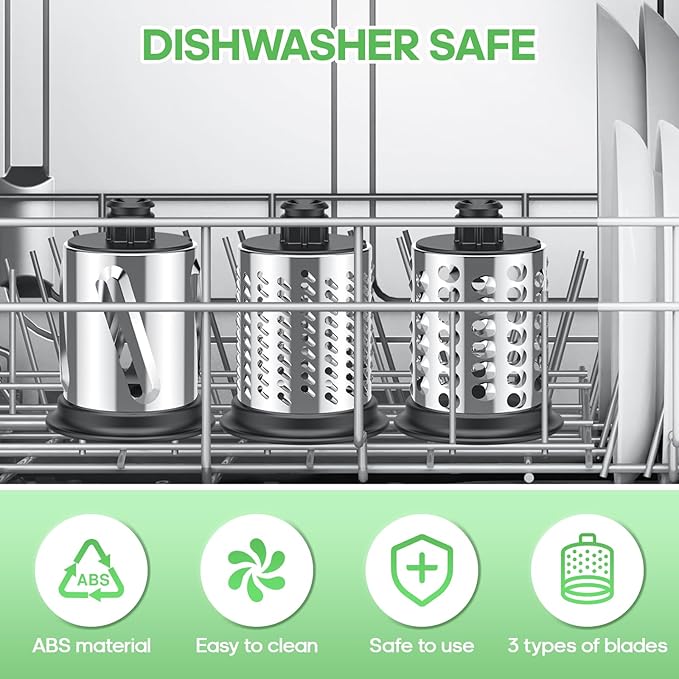 Slicer Shredder Attachment for KitchenAid Stand Mixer, Cheese Grater for KitchenAid Mixer, Salad Maker Accessory, Cheese Grater with 3 Blades, Attachment for Kitchenaid Mixers