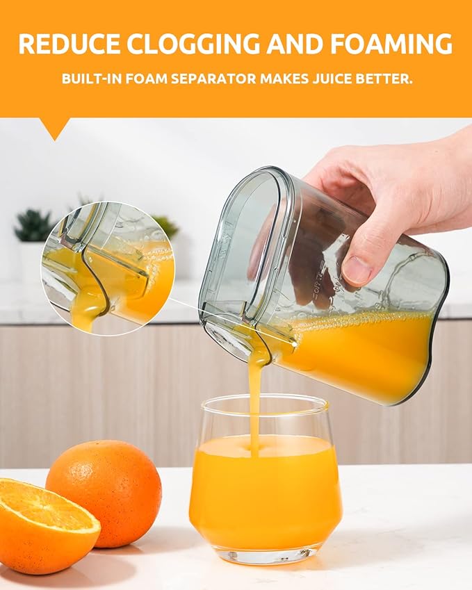 GDOR 800W Juicer Machine, 3” Wide Feed Chute, Dual-Speed Centrifugal Juicer for Fruits & Vegetables, Anti-Drip Function, BPA-Free, Easy to Clean with Brush, White