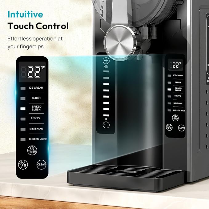 Slushie Machine for Home – 70oz Frozen Drink Maker with 6 Presets, No Ice Needed, 360° Mixing, One-Touch Self-Cleaning, Ice Cream & Smoothie Machine for Margaritas, Frappés, Cocktails & More