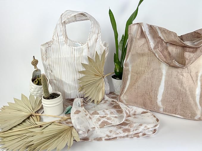 Reusable Grocery Bag - Stylish Shopping Bag for Groceries - Foldable Tote Bag - Medium Size